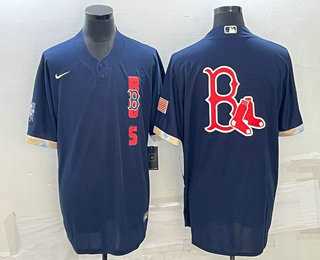 Mens Boston Red Sox Big Logo Navy Blue 2021 MLB All Star Stitched Cool Base Nike Jersey->boston red sox->MLB Jersey